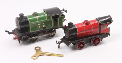 Lot 386 - Two Hornby 0 Gauge clockwork locos suitable...