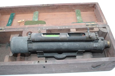 Lot 163 - An early 20th century cased theodolite? 29cm long