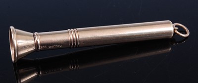 Lot 1233 - A George V 9ct gold cigar piercer, having a...