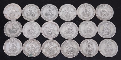 Lot 2141 - A collection of George V/VI shillings and...