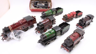 Lot 253 - Hornby 0 gauge clockwork locos, all in need or...