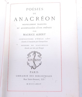 Lot 1004 - Albert, Maurice: Poesies De Anacreon...