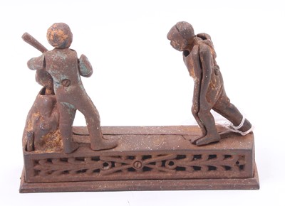 Lot 1939 - Original cast iron "Hometown" money bank,...