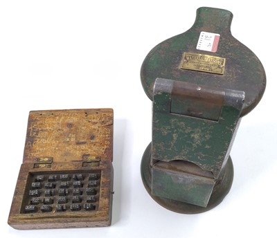 Lot 21 - A Waterlow Ticket dating press, with a wooden...