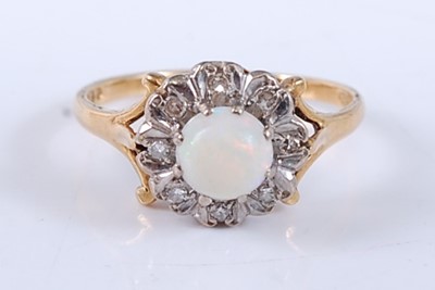 Lot 2536 - An 18ct yellow and white gold, opal and...