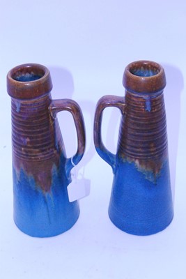Lot 7 - A pair of Bourne Denby Denbyware pottery ewers,...