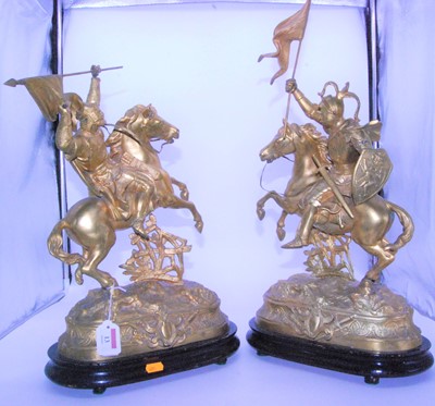 Lot 13 - A pair of late 19th century gilt spelter...