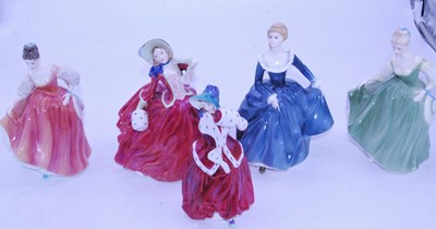 Lot 22 - A collection of five Royal Doulton figurines...