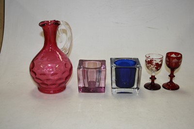 Lot 64 - A box of miscellaneous glassware, to include a...