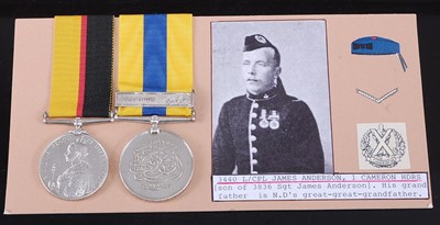 Lot 103 - A pair of Victorian campaign medals, to...