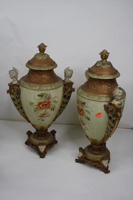 Lot 100 - A pair of late 19th century blush ivory vases...