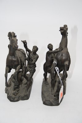 Lot 108 - After Coustou - a pair of bronze figures each...