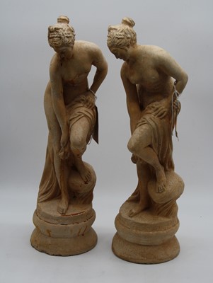 Lot 129 - A pair of neo-classical type figurines, each...