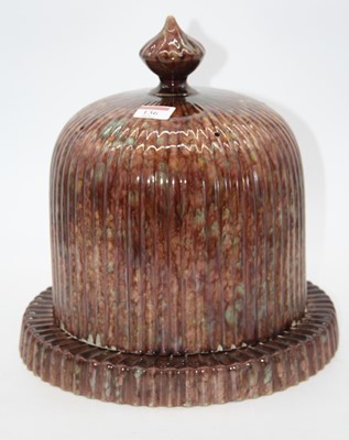 Lot 136 - A large Victorian majolica glazed cheese dome...