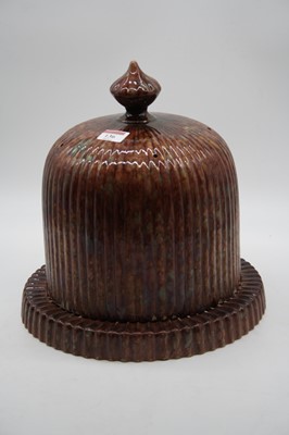 Lot 136 - A large Victorian majolica glazed cheese dome...