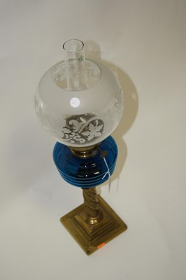 Lot 127 - A Victorian pedestal oil lamp, having globular...