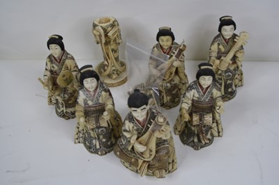 Lot 151 - Seven Japanese okimono's, each modelled as a...