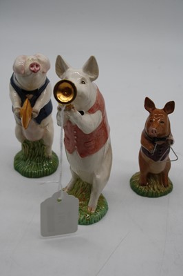Lot 186 - A collection of six Beswick ware pig musician...