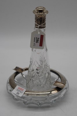 Lot 286 - A modern silver mounted cut glass ashtray,...