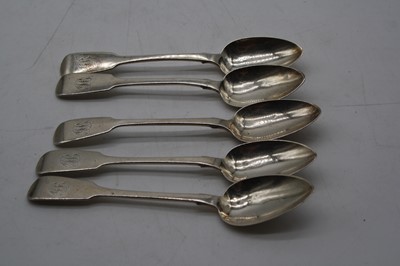 Lot 295 - A set of five 19th century Irish silver...