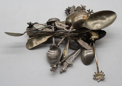 Lot 296 - A collection of silver and plated flatware,...