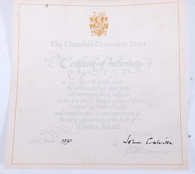Lot 265 - A silver plate "The Churchill Centenary Trust...