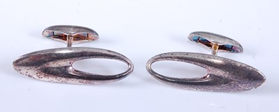 Lot 2563 - A pair of Georg Jensen silver Zephyr cufflinks,...