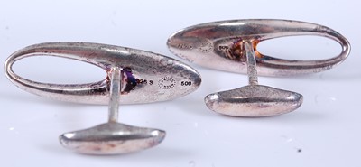 Lot 2563 - A pair of Georg Jensen silver Zephyr cufflinks,...