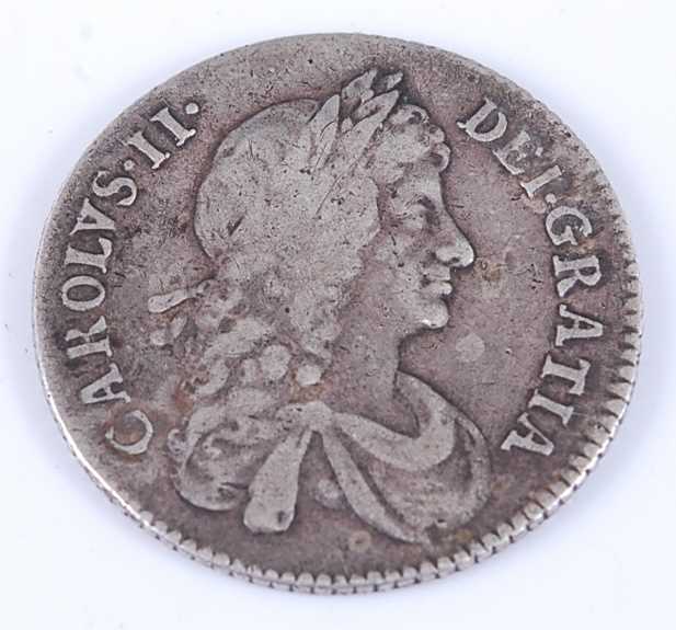 Lot 2025 - England, 1668 shilling, Charles II laureate...