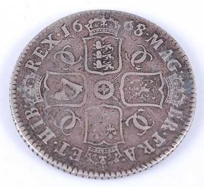 Lot 2025 - England, 1668 shilling, Charles II laureate...