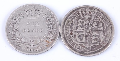 Lot 2165 - Great Britain, 1757 sixpence, George II draped...