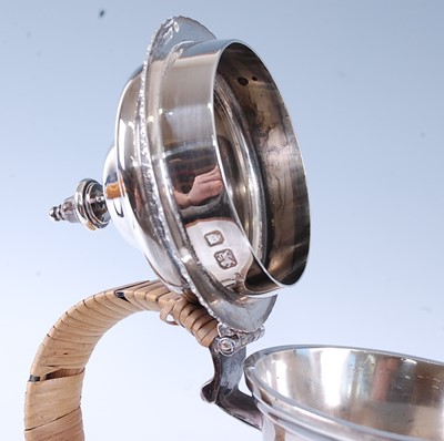 Lot 1115 - A George VI silver hot water pot, of plain...