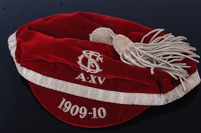 Lot 1304 - An Edwardian schoolboy Rugby Union cap, of six...