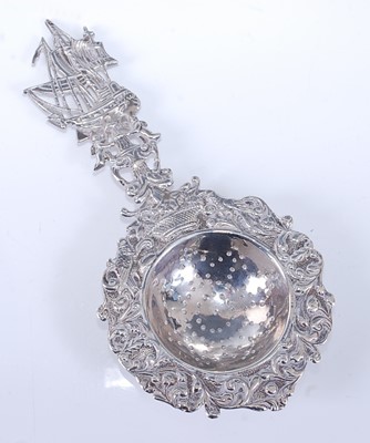 Lot 1072 - A late 19th century continental silver sifting...