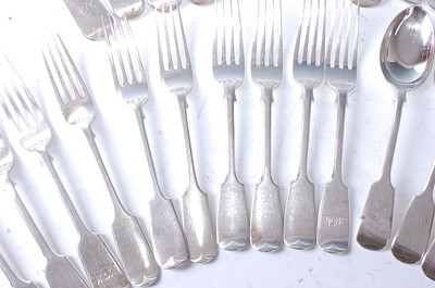 Lot 1073 - A 19th century silver cutlery suite in the...