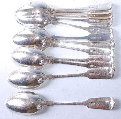 Lot 1073 - A 19th century silver cutlery suite in the...