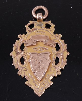 Lot 225 - An Edwardian 9 carat gold military fob medal,...
