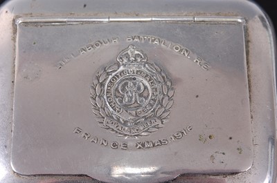 Lot 71 - A WW I pocket tobacco box of rounded...