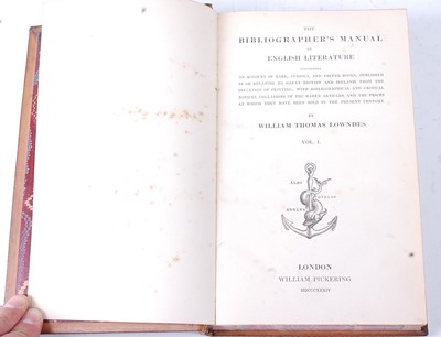 Lot 44 - Lowndes, William Thomas: The Bibliographer's...