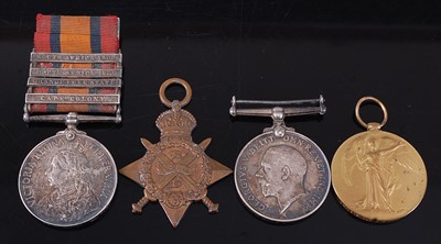 Lot 116 - A Boer/Great War group of four medals, to...