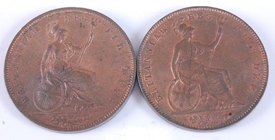 Lot 2111 - Great Britain, 1855 copper penny, Victoria...