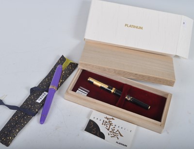 Lot 90 - Two Japanese fountain pens by Platinum, one...