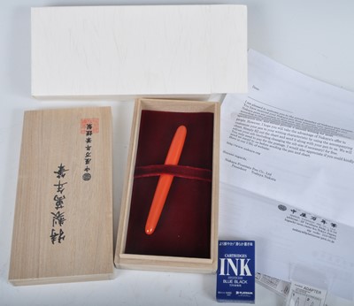 Lot 23 - A Japanese Nakaya Portable Cigar fountain pen,...