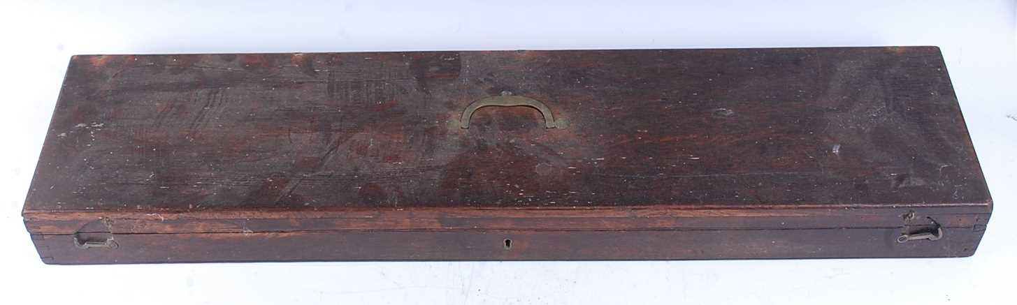 Lot 341 - An early 20th century oak gun case, the hinged...