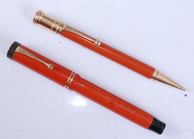 Lot 53 - A Parker Duofold Red Senior fountain pen and...