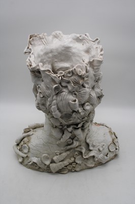 Lot 1 - A 20th century white crackle glazed head and...