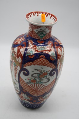 Lot 12 - A Japanese Imari porcelain vase decorated with...