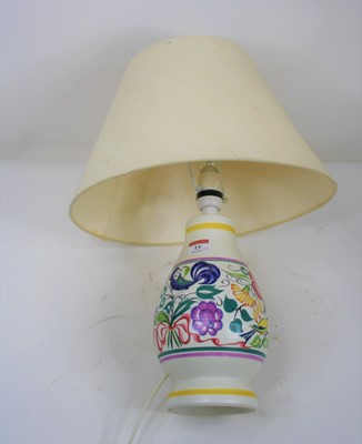 Lot 15 - A pair of Poole pottery table lamps, each 48cm...