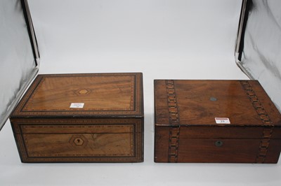 Lot 29 - A Victorian Tunbridge inlaid walnut box, 30cm...