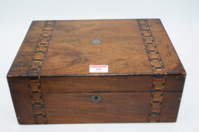 Lot 29 - A Victorian Tunbridge inlaid walnut box, 30cm...